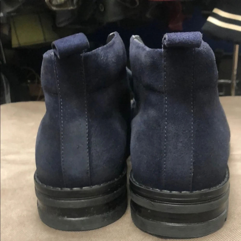 Vintage Foundry Co. Blue Chukka Boots with Suede Finish.